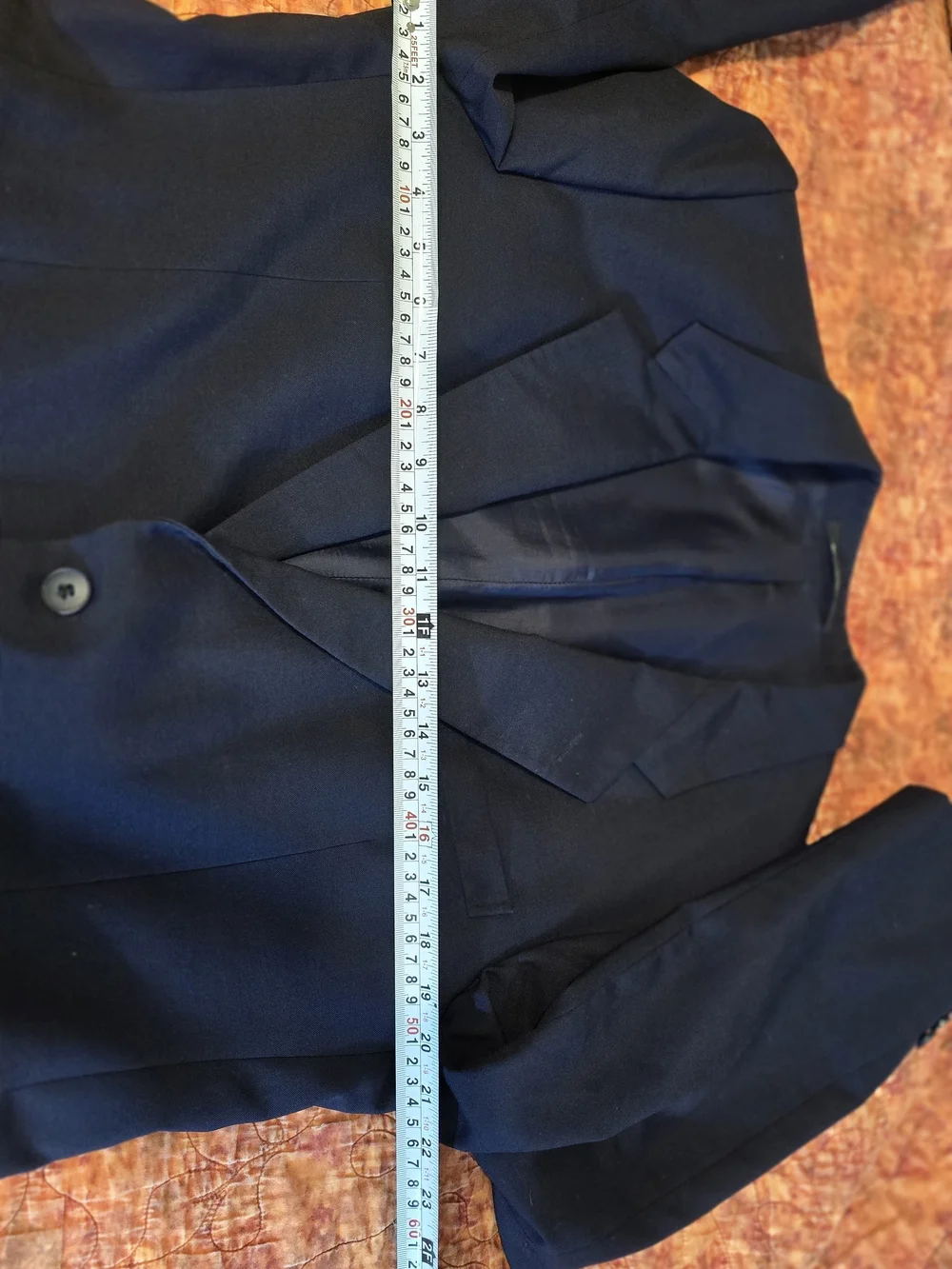 Vintage Yves Saint Laurent Men's Navy Single-Breasted Blazer